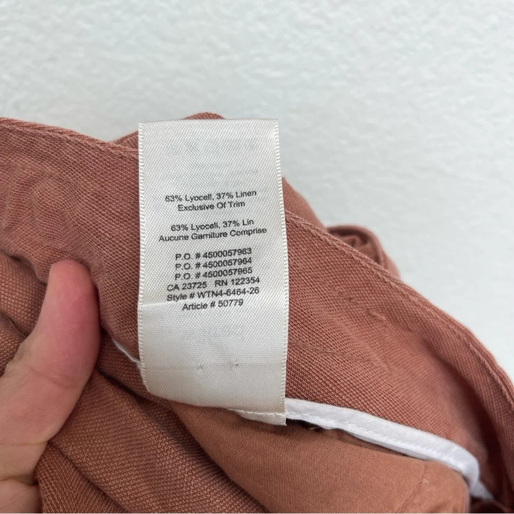 Wilfred Aritzia Allant Linen Pants Rust Color Size 8
